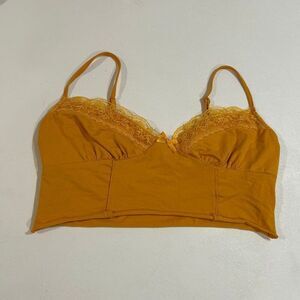 Princess Polly Mustard Lace Trim Bralette Top Size 6 US / AU 10